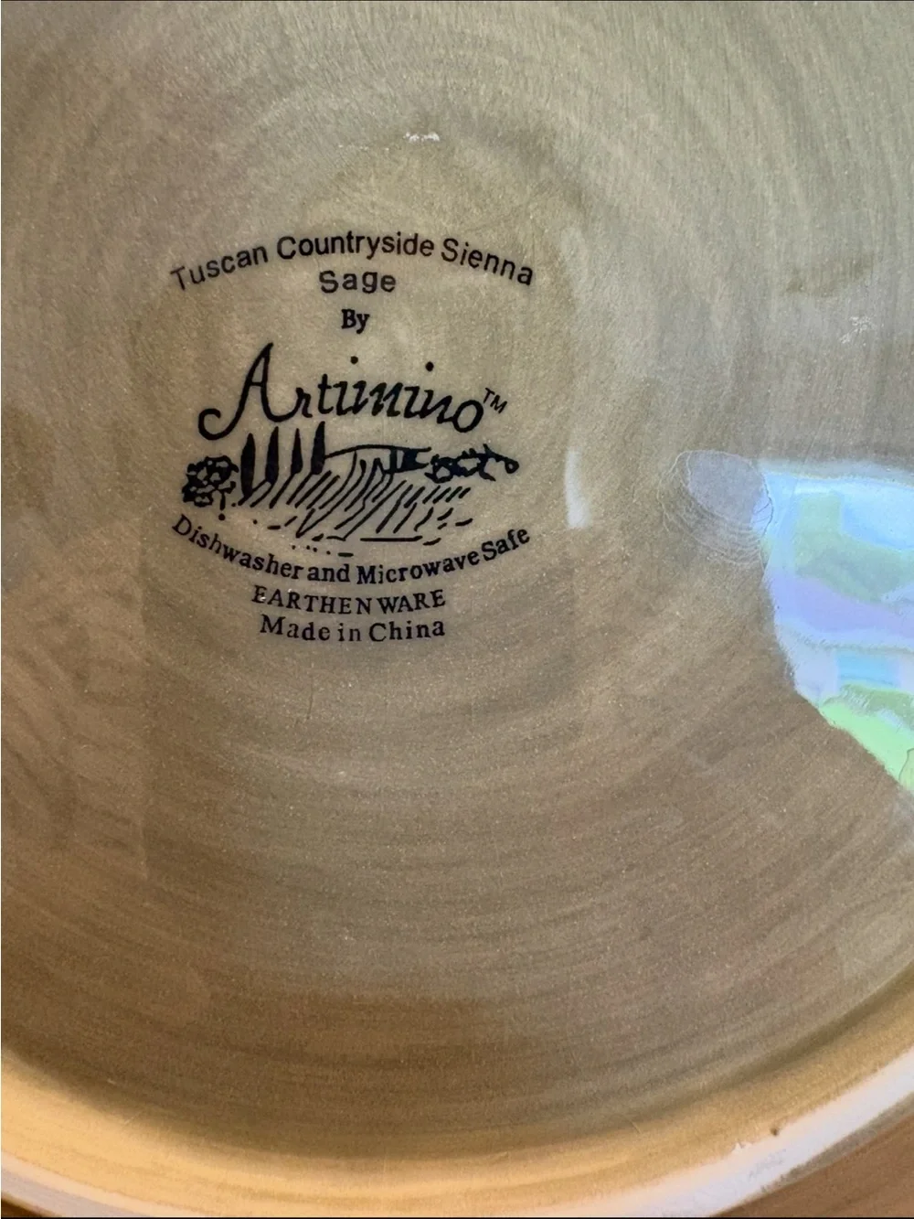 2 Artimino Tuscan Country Side Sienna Safe Stoneware Dinner Plates